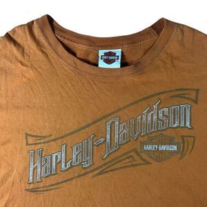 Vtg Harley Davidson Graphic Tee Men’s XXL South Dakota Orange Double Sided Y2K
